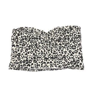 PINK Victoria's Secret Leopard Print Bandeau Tube Top Strapless Black White Y2K